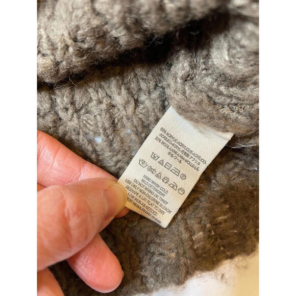 Free People Womens Chunky Knit Oversized Scoop Neck Sweater Brown Size Medium - Picture 5 of 6